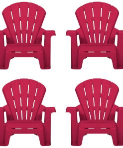 Garden Chairs - Red 4 Pack